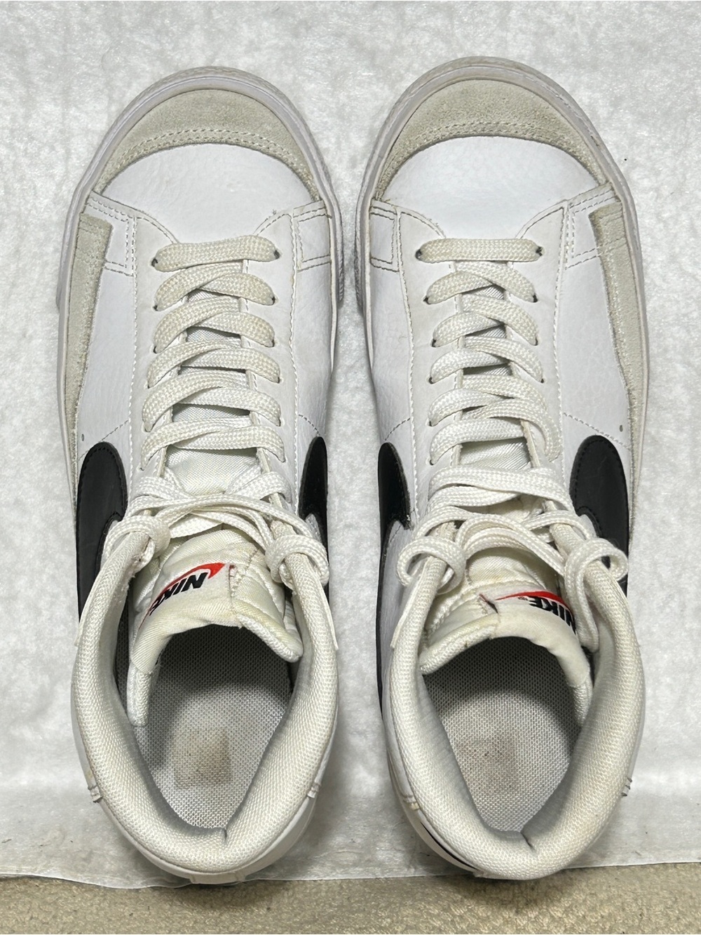 Nike Youth White GS Blazer Mid'77 Vintage Leather/Suede Sneakers Shoes SZ 6Y - Picture 4 of 14